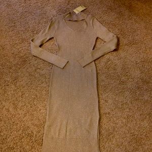 Tan/Gold Sweater Dress